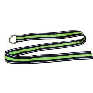 Lauren Ralph Lauren Women's Green Blue Stripe Ribbon Belt O Ring